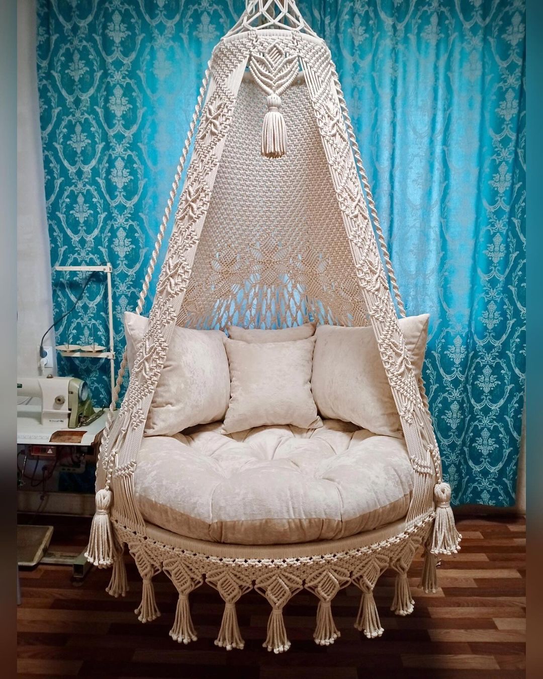 Beautiful Hanging Macrame Swing Hammock Chair Buy Online – EL