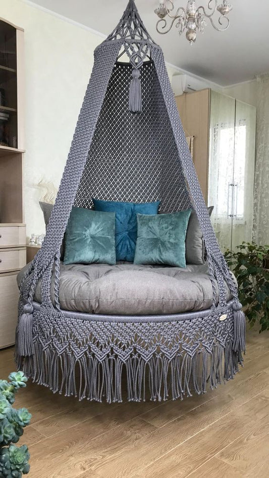 Beautiful Handmade Macrame Hanging Swing Chair Macrame Swing Chair Hanging Swing Chair Hammock Chair kids and adult swing