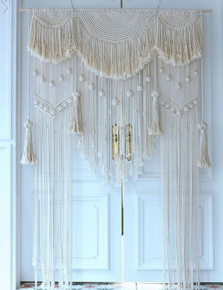 Beautiful Hand Knotted Wedding Backdrop Handmade Macrame Wedding Backdrop, Macrame Wedding Arch Arbor, Macrame Wall Hanging,Macrame Door Hanging,Room Divider,Macrame Curtains