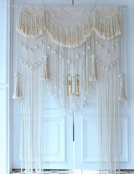 Beautiful Hand Knotted Wedding Backdrop Handmade Macrame Wedding Backdrop, Macrame Wedding Arch Arbor, Macrame Wall Hanging,Macrame Door Hanging,Room Divider,Macrame Curtains