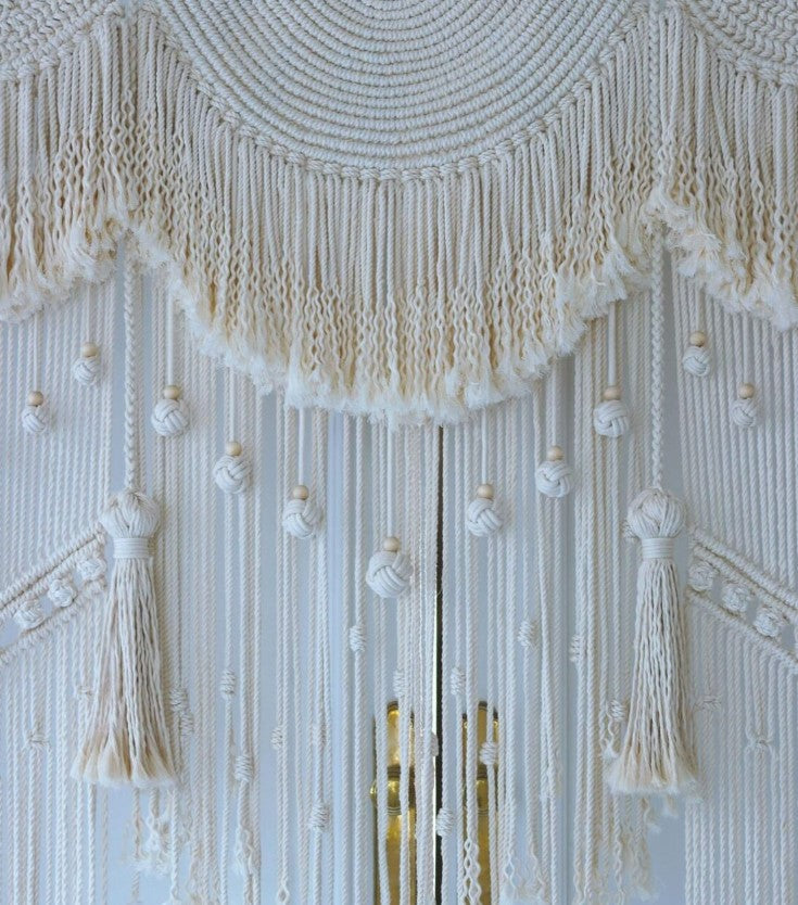 Beautiful Hand Knotted Wedding Backdrop Handmade Macrame Wedding Backdrop, Macrame Wedding Arch Arbor, Macrame Wall Hanging,Macrame Door Hanging,Room Divider,Macrame Curtains