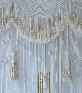 Beautiful Hand Knotted Wedding Backdrop Handmade Macrame Wedding Backdrop, Macrame Wedding Arch Arbor, Macrame Wall Hanging,Macrame Door Hanging,Room Divider,Macrame Curtains