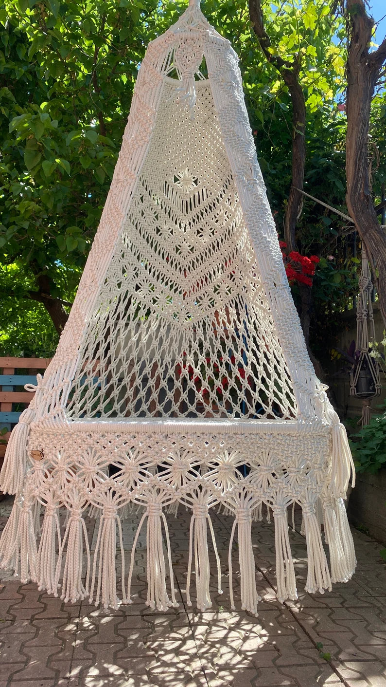 Natural Hanging Handmade Macrame Swing Chair