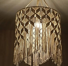 Boho light, Fringe Chandelier, Tassel Lamp Shade