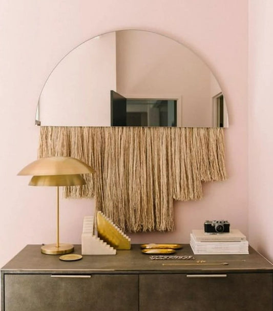 Wall Accent bar- Boho Mirror Baroque Style Mirror | Long Decorative Etched Glass Mirror for Home Decor, Entryway & Hallway