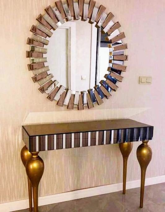 Style Mirror | Large Decorative Vintage Wall Mirror | Baroque Etched Glass Home Decor | Elegant Mirror for Bedroom & Living Room