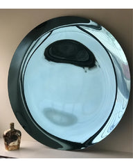 Convex Light Blue Wall Mirror