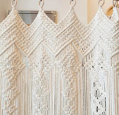 Macrame Curtains, Bohemian Curtain Drapes, Door Window