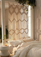 Macramé Doorway Curtains | Bohemian Room Divider | Handmade Door String Curtain