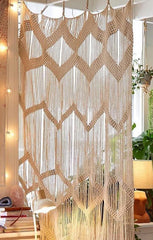 Macramé Doorway Curtains | Bohemian Room Divider | Handmade Door String Curtain