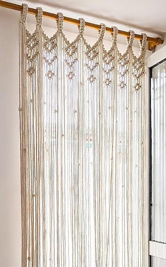 Handmade Door String Curtain | Door Window curtain Housewarming Gift, Extra Large Macrame, Bohemian Tapestry, Mid Century Modern, Wedding Backdrop, Bedroom Decor