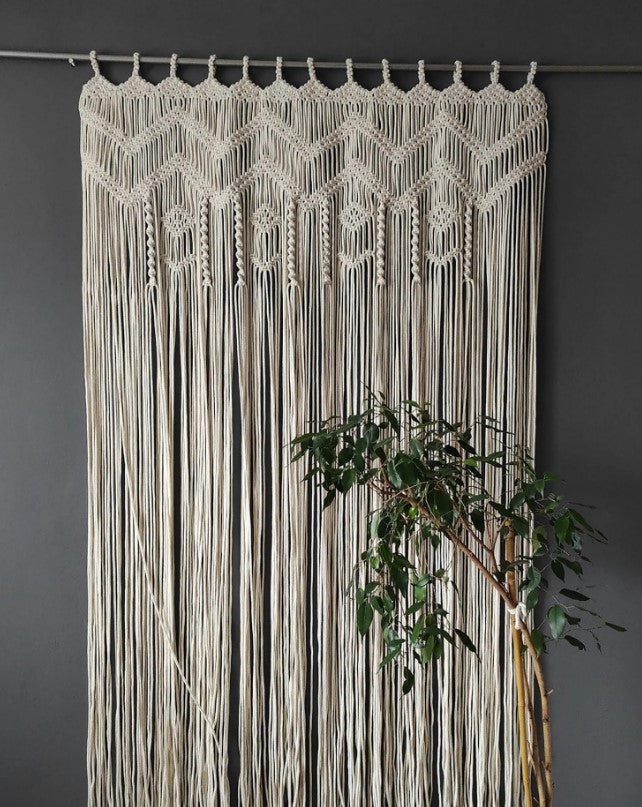 Macramé Doorway Curtains | Bohemian Room Divider | Handmade Door String Curtain | Door Window curtain