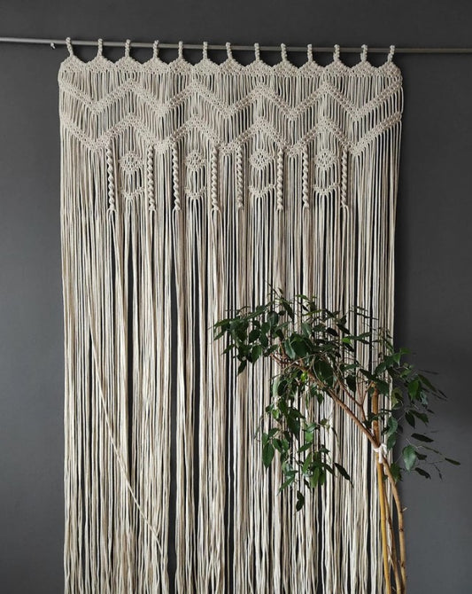 Macramé Doorway Curtains | Bohemian Room Divider | Handmade Door String Curtain | Door Window curtain