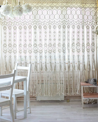 Macrame Window Curtain, Wall Hanging  Living Room Decor macrame curtain, handmade curtain, boho wall, room divider