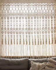 Macrame Window Curtain, Wall Hanging