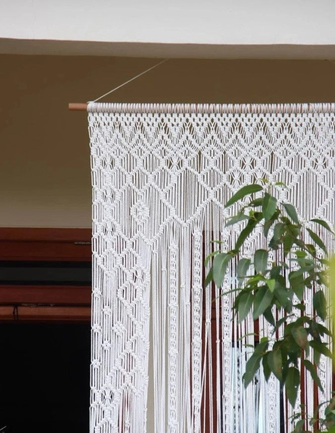 Handmade Macramé Boho Macrame Doorway Curtain for Living Room Decor macrame curtain, handmade curtain, boho wall, room divider