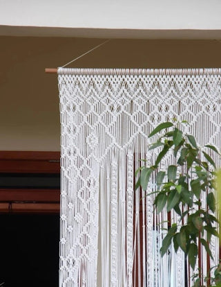 Handmade Macramé Boho Macrame Doorway Curtain for Living Room Decor macrame curtain, handmade curtain, boho wall, room divider