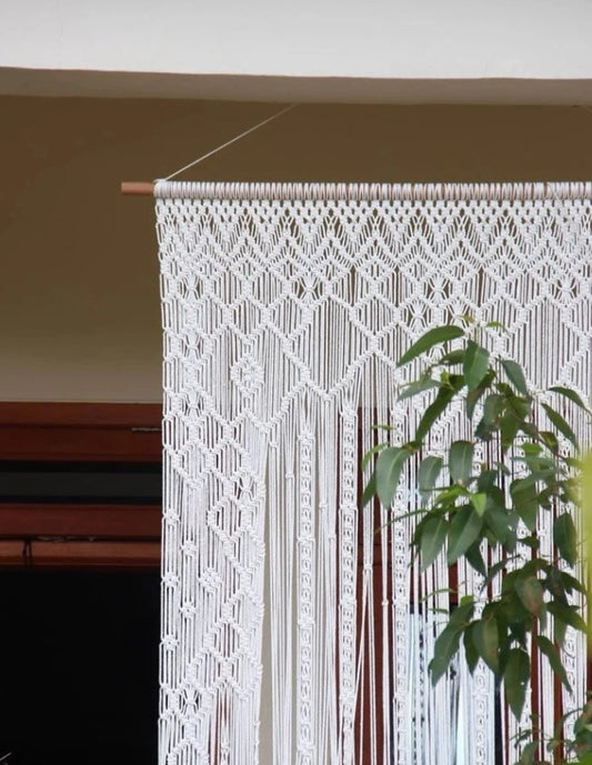 Handmade Macramé Boho Macrame Doorway Curtain for Living Room Decor macrame curtain, handmade curtain, boho wall, room divider