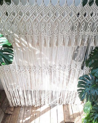 Handmade Macrame Curtain, Bohemian Decor, Wall Hanging Macrame Wedding Backdrop: Rustic Wedding Arch