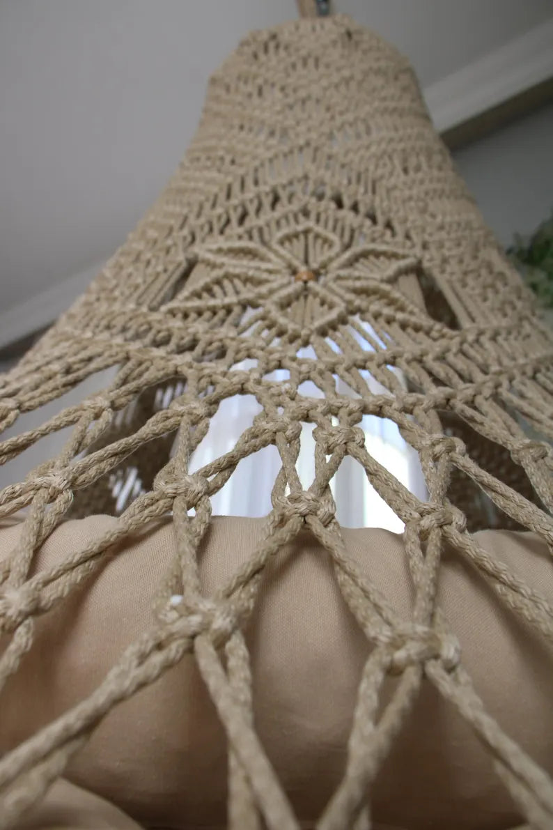 Luxurious Boho Swing, Macrame Swing Chair Cushion Home Swing