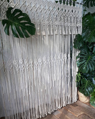 Handmade Macrame Curtain, Bohemian Decor, Wall Hanging Macrame Wedding Backdrop: Rustic Wedding Arch