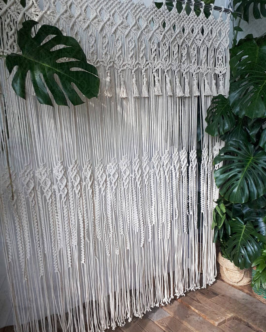 Handmade Macrame Curtain, Bohemian Decor, Wall Hanging Macrame Wedding Backdrop: Rustic Wedding Arch