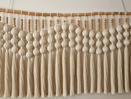 Fiber Art Wall Hanging , Mexican Textile Macrame Wall Hanging, Woven Wall Art , Lomas Wall Hanging