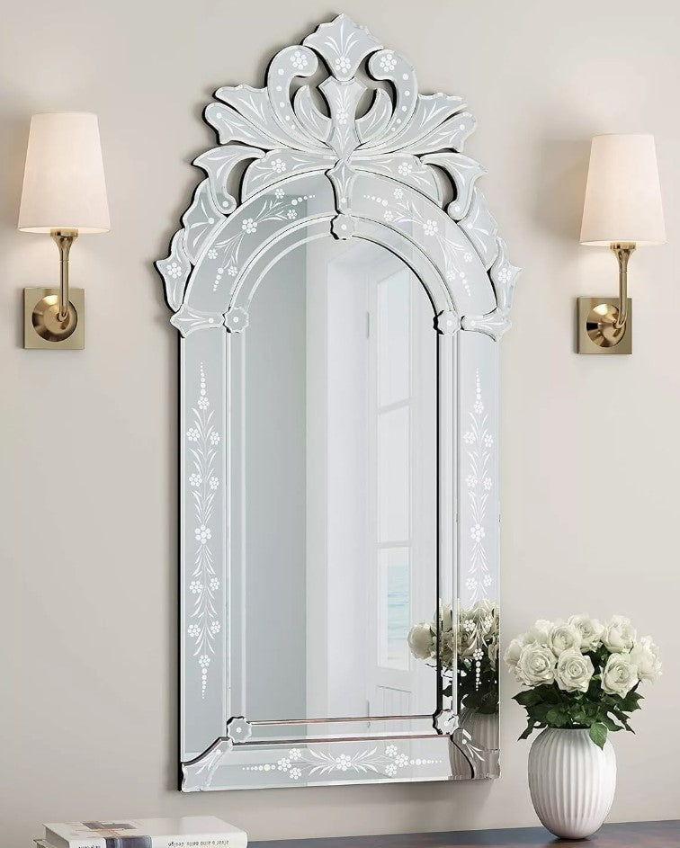Wall Mounted Squared Mirror, Venetian Mirror Decor