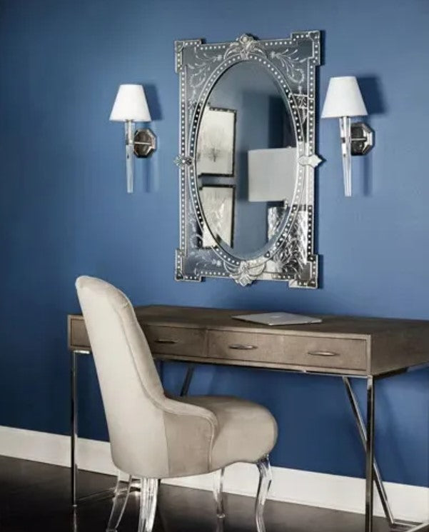 Venetian Vintage Beveled Mirror | Hand-Etched Decorative Wall Mirror | Luxury Home Interior Accent | Large Wall Hanging Mirror