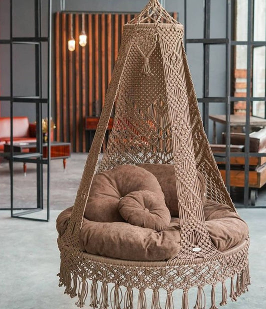 Beautiful Luxury Macrame Hanging Swing Chair Macrame Chair Hanging Swing Chair Hammock Chair kids and adult swing