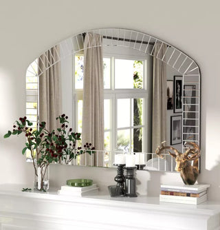 Large Arched Mirror for Wall Grecian Venetian Mirrors for Home Large Decorative Beveled Mirror | Venetian Style Wall Mirror | Vintage Home Wall Mirror for Entryway, Bedroom & Hallway