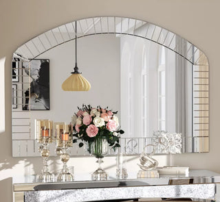 Large Arched Mirror for Wall Grecian Venetian Mirrors for Home Large Decorative Beveled Mirror | Venetian Style Wall Mirror | Vintage Home Wall Mirror for Entryway, Bedroom & Hallway