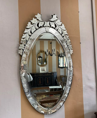 Gorgeous Very Large Venetian Etched Wall Mirror Venetian Glass Decorative Mirror