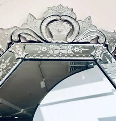 Stunning Vintage Etched Venetian Glass Mirror