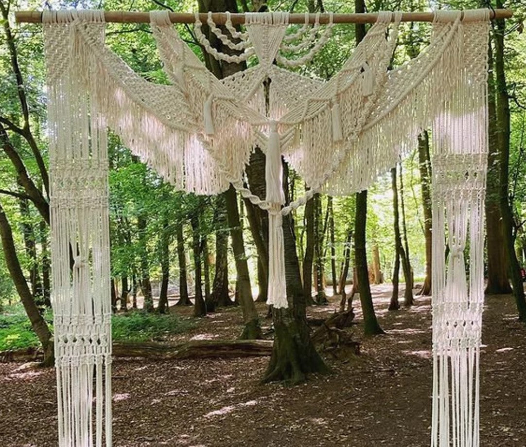 Macrame Wedding Backdrop, Hanging For Wedding Macrame Wedding Arch Arbor, Macrame Wall Hanging,Macrame Door Hanging,Room Divider