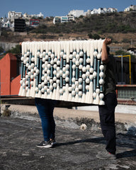 Bruma Azul – Macramé Artesanal en Tonos Fríos Mexican Wall Hanging / Luxury inspriton / Wall Decor / Macrame Wall Hanging / Caralarg Decor