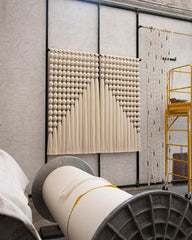 Cielo Dorado – Tapiz en Crema con Toques Oro Mexican Wall Hanging / Luxury inspriton / Wall Decor / Macrame Wall Hanging / Caralarg Decor