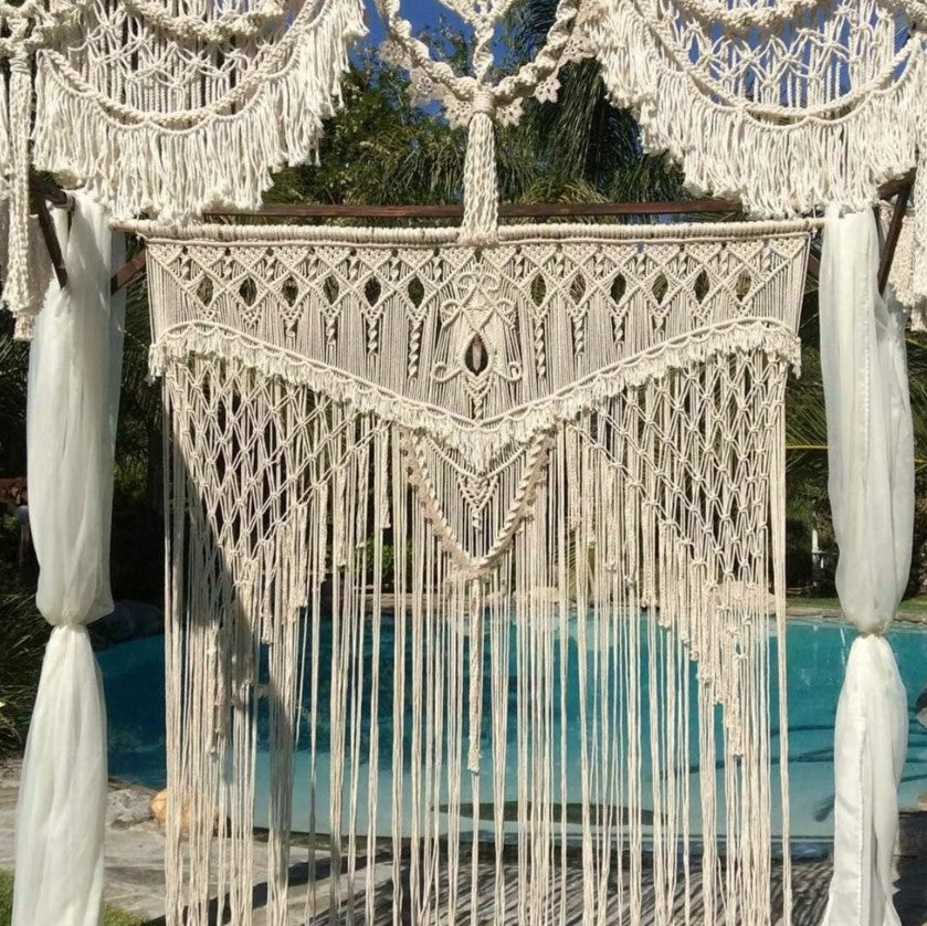 Extra Large Macrame Wedding Backdrop, Macrame Wedding Arch Arbor