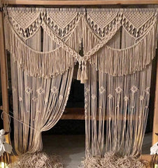 Boho Macrame Wall Hanging, Doorway Curtains, Boho Macrame Wedding Backdrop