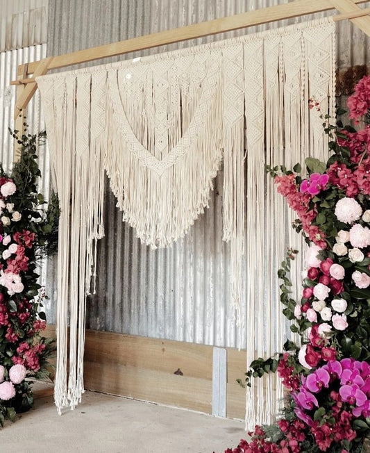 Macrame wedding arch backdrop, Macrame wedding arbor, Macrame wall hanging for wedding arch
