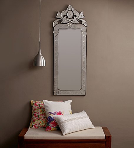 Venetian Style Mirror | Large Decorative Vintage Wall Mirror | Baroque Etched Glass Home Decor | Elegant Mirror for Bedroom & Living Room