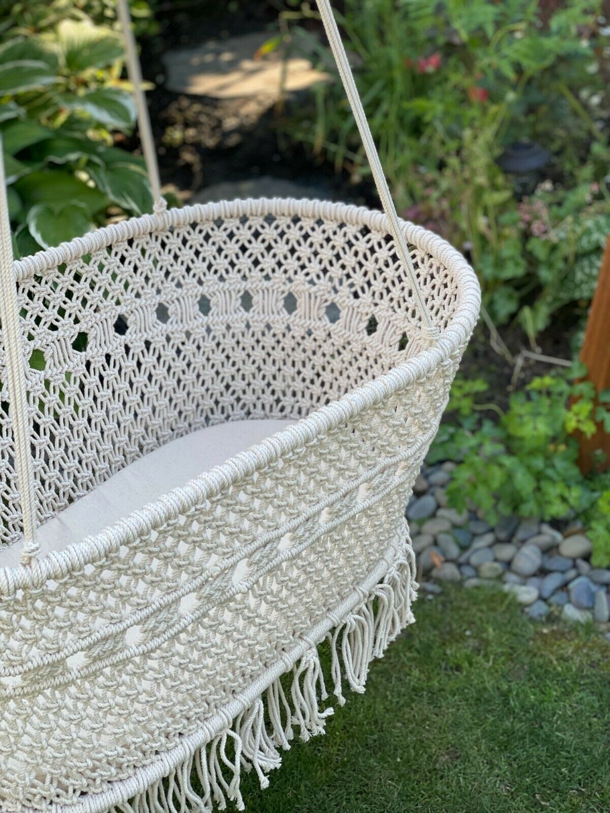Handmade Macrame baby swing boho macrame crib EL Clasico Overseas