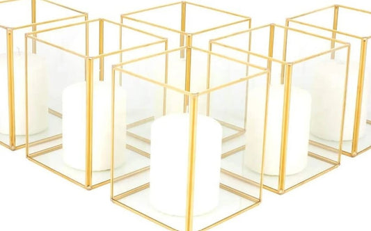 Geometric Candle Holder Set of 6 for Wedding Centerpiece