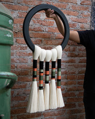 Atardecer Urbano – Tapiz Macramé en Naranja, Negro y Gris Mexican Wall Hanging / Luxury inspriton / Wall Decor / Macrame Wall Hanging / Caralarg Decor