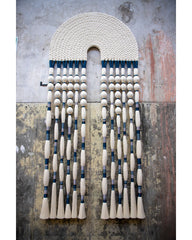 Gris Oceánico – Tapiz Macramé Azul–Gris Mexican Wall Hanging / Luxury inspriton / Wall Decor / Macrame Wall Hanging / Caralarg Decor