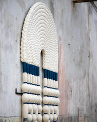 Gris Oceánico – Tapiz Macramé Azul–Gris Mexican Wall Hanging / Luxury inspriton / Wall Decor / Macrame Wall Hanging / Caralarg Decor