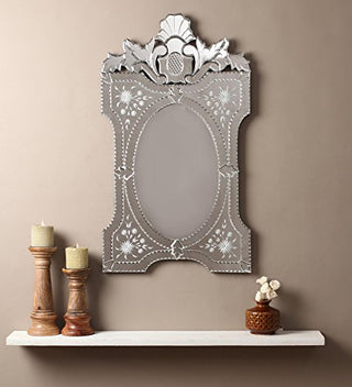 Vintage Venetian Wall Mirror | Etched Glass Mirror for Entryway & Bathroom | Antique Decorative Mirror | Luxury Home Decor Accent