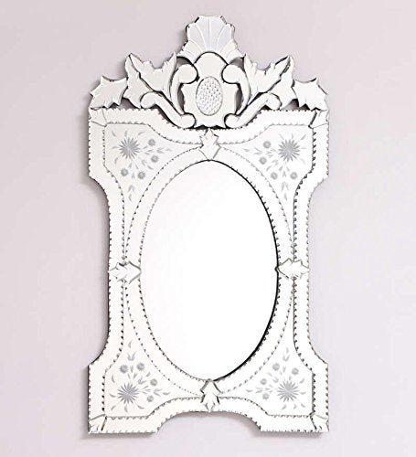 Vintage Venetian Wall Mirror | Etched Glass Mirror for Entryway & Bathroom | Antique Decorative Mirror | Luxury Home Decor Accent