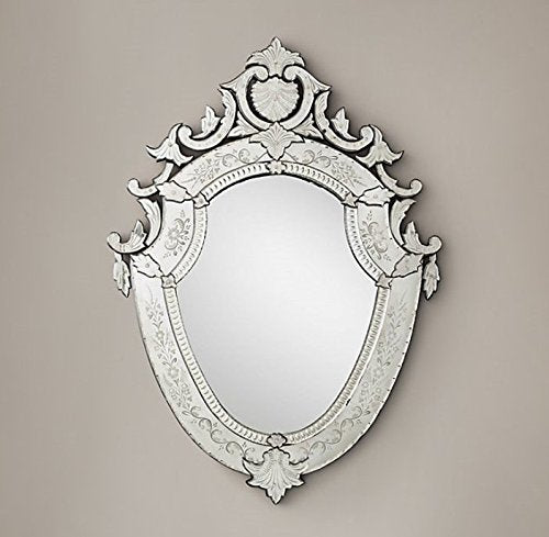 Sheild Glass Mirror, Venetian Mirror , Murano Italian Mirror , Home Decor Mirror