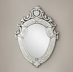 Sheild Glass Mirror, Venetian Mirror , Murano Italian Mirror , Home Decor Mirror